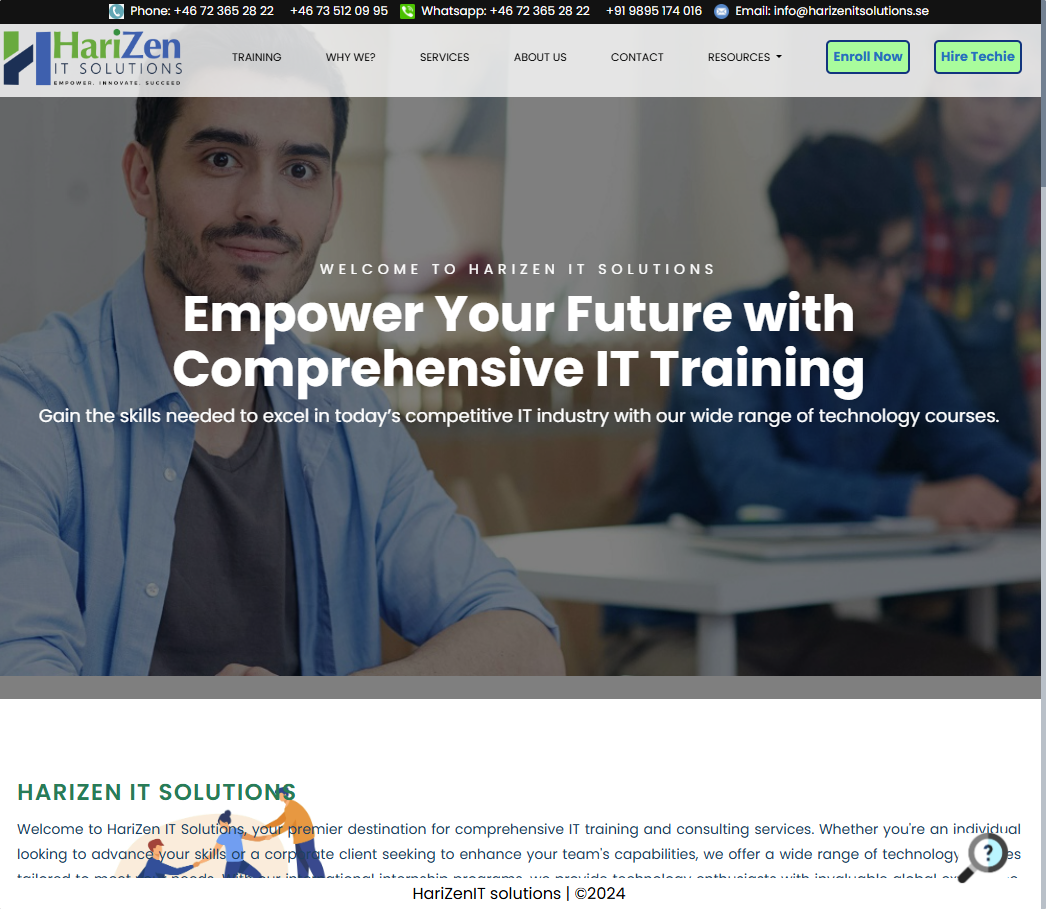 Harizen IT Solutions Company Website